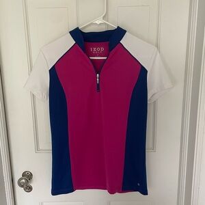 IZOD golf quarter zip tee. Size small